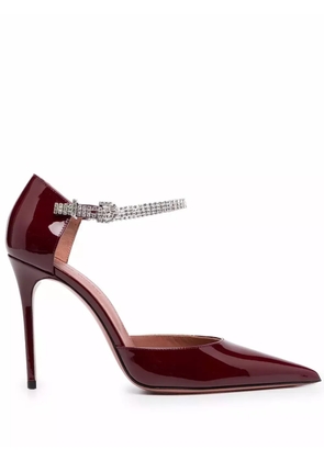 Amina Muaddi Ursina 95mm crystal-embellished pumps - Red