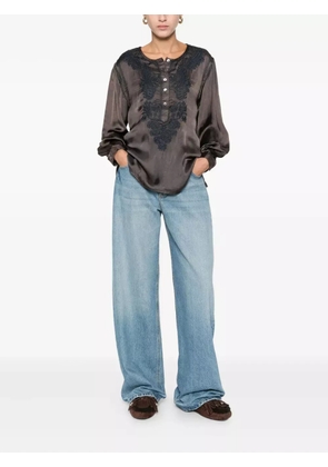 MAISON HOTEL Clotilde embroidered top - Green