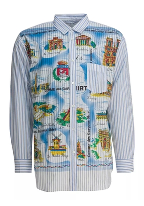 Comme Des Garçons stripe graphic-print shirt - White