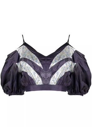 ISABEL MARANT Berit silk crop-top - Purple