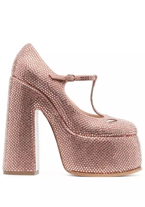 Casadei 160mm rhinestone-embellished pumps - Pink