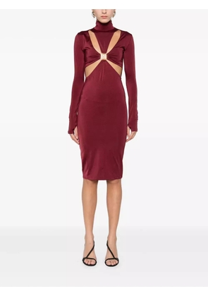 Mazzei cut-out logo-plaque dress - Red