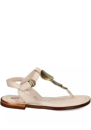 A.S.98 T-strap leather sandals - Neutrals