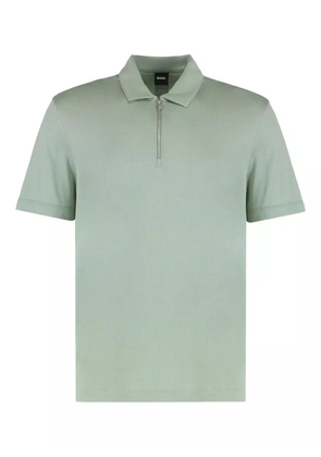 BOSS zip-neck polo shirt - Green