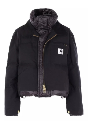 sacai x Carhartt WIP corduroy-collar logo-patch jacket - Black