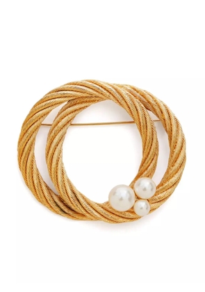 Christian Dior Pre-Owned faux-pearl rope brooch - Gold