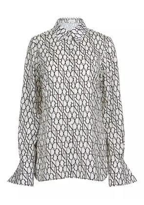 Nina Ricci bell-cuff printed shirt - White
