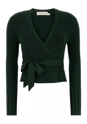 ZIMMERMANN tie-waist ribbed cardigan - Green