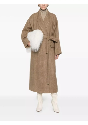 Uma Wang double-breasted belted coat - Brown