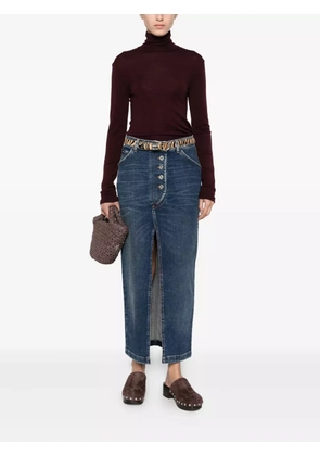 Pence whiskering-effect denim skirt - Blue