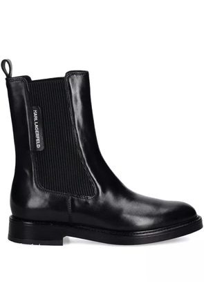 Karl Lagerfeld ribbed panel boots - Black
