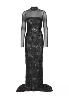 ROTATE BIRGER CHRISTENSEN sequin floral-embellishment maxi dress - Black