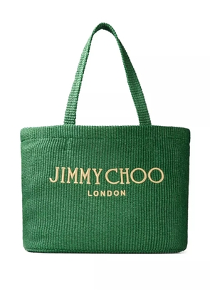 Jimmy Choo logo-embroidered tote bag - Green