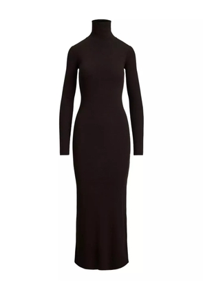 Polo Ralph Lauren turtleneck ribbed midi dress - Brown