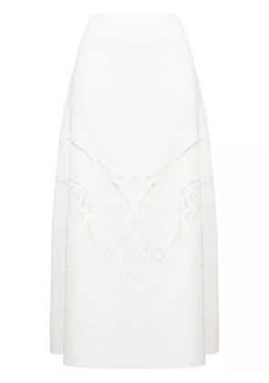 Chloé high-waisted embroidered-design skirt - White