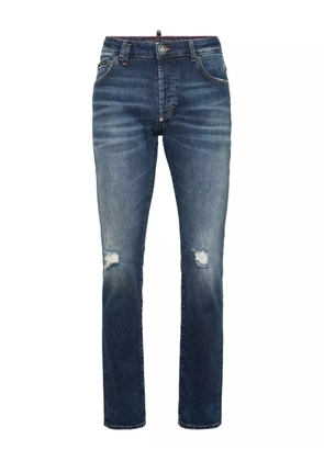 Philipp Plein distressed straight-cut jeans - Blue