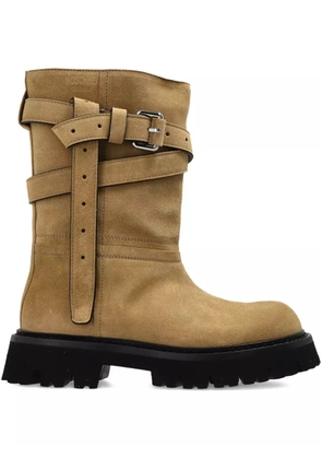 Moschino buckle-strap boots - Neutrals