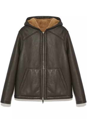 Yves Salomon shearling leather jacket - Brown