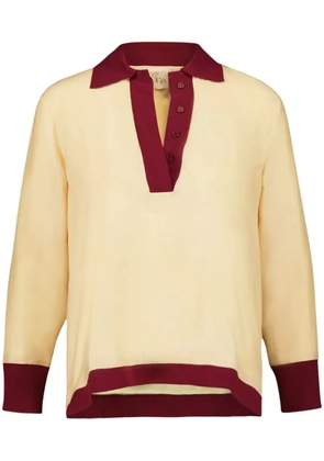 PAULA Diane V-neck silk blouse - Neutrals