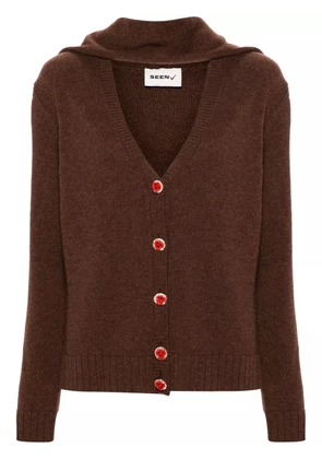 Seen Users Nostalgia hooded cardigan - Brown