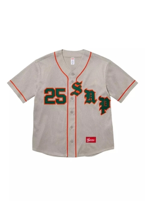 Supreme Old English 'SS 25 - Grey' baseball jersey
