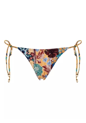 Agua Bendita Alegria patchwork-print bikini bottoms - Blue