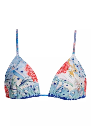 Agua Bendita Lolita crystal-embellished bikini top - Blue