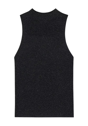 Closed lurex sleeveless top - Black
