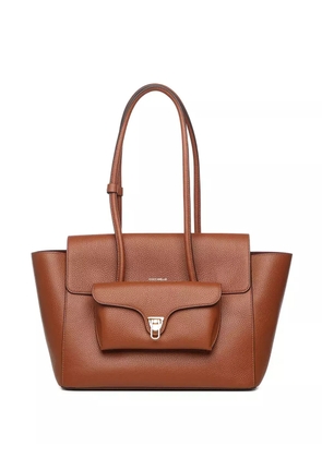 Coccinelle Double Beat leather tote bag - Brown