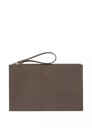 Doucal's leather document pouch - Grey