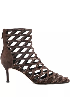 Lola Cruz Alva rhinestone-embellished ankle boots - Brown