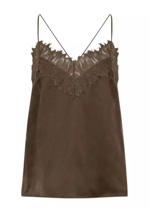 IRO lace-detail silk top - Green