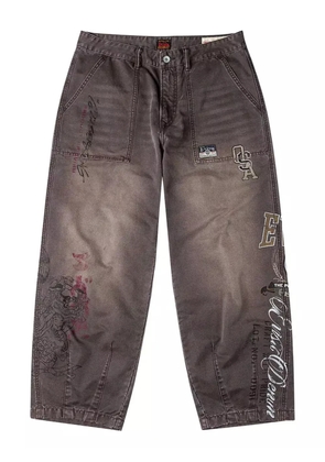 EVISU graphic print jeans - Brown