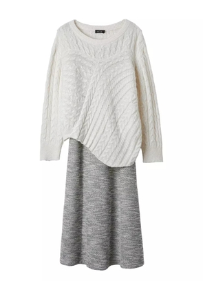 tout a coup mélange-effect maxi dress and sweater set - Grey