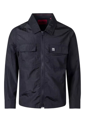 HUGO zip-fastening logo-patch shirt - Black