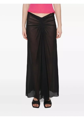 MISBHV ruching chiffon maxi skirt - Black