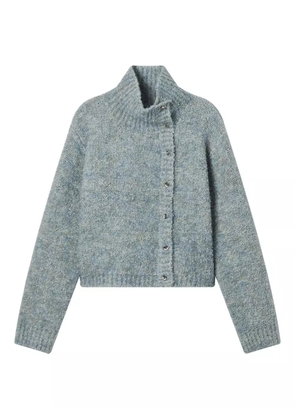 b+ab button high-neck cardigan - Blue