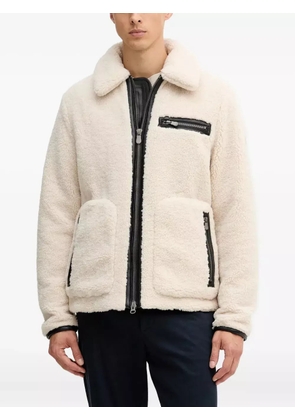 Save The Duck zip-detail sherpa jacket - Neutrals