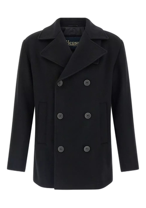 Herno double-breasted high-neck coat - Black
