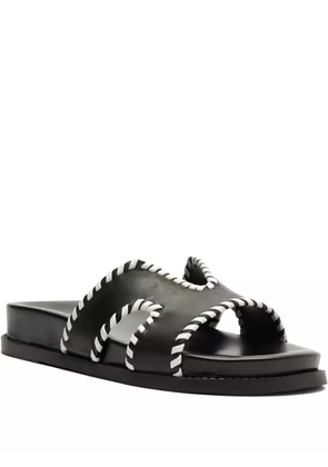 Schutz stitched flat sandals - Black