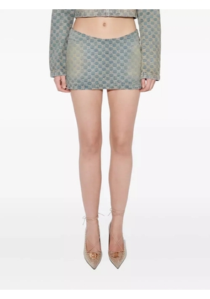 MISBHV monogram-pattern mini skirt - Blue