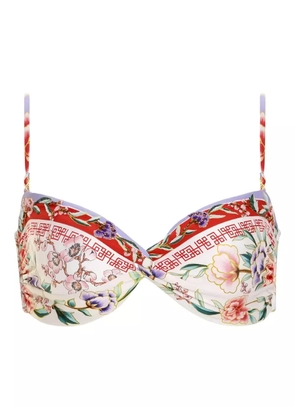 Agua Bendita Stacy Korin floral print bikini top - Neutrals