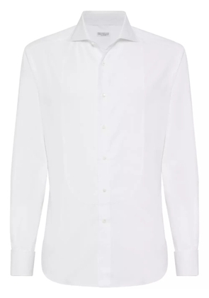 Brunello Cucinelli bib detail cotton shirt - White