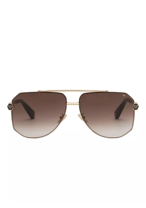 Philipp Plein Eyewear geometric-frame sunglasses - Gold
