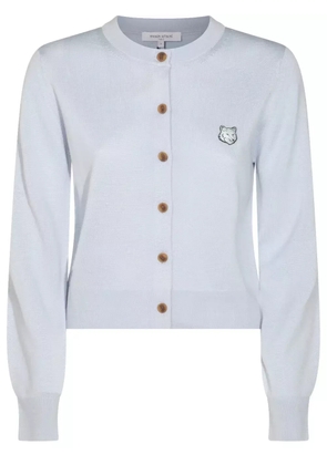Maison Kitsuné Bold Fox Head-patch cardigan - Blue