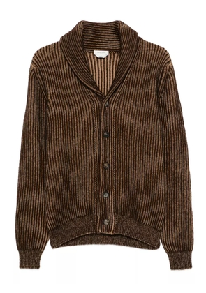 Jacob Cohën striped shawl-collar cardigan - Brown