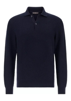 Boggi Milano ribbed-knit polo shirt - Blue