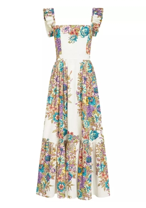 ETRO floral-print midi dress - White