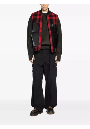 Junya Watanabe MAN checked panelled vest - Red