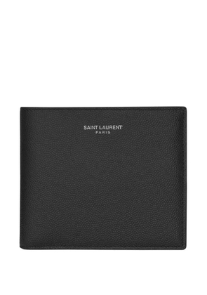 Saint Laurent logo-stamp leather wallet - Black
